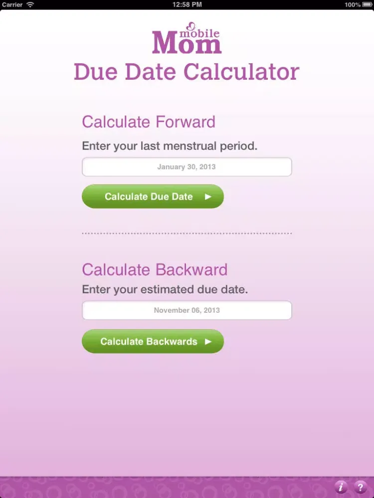 Pregnancy Due Date Calculator - My Baby Wheel & Countdown Birth Calendar iPad 應用截圖
