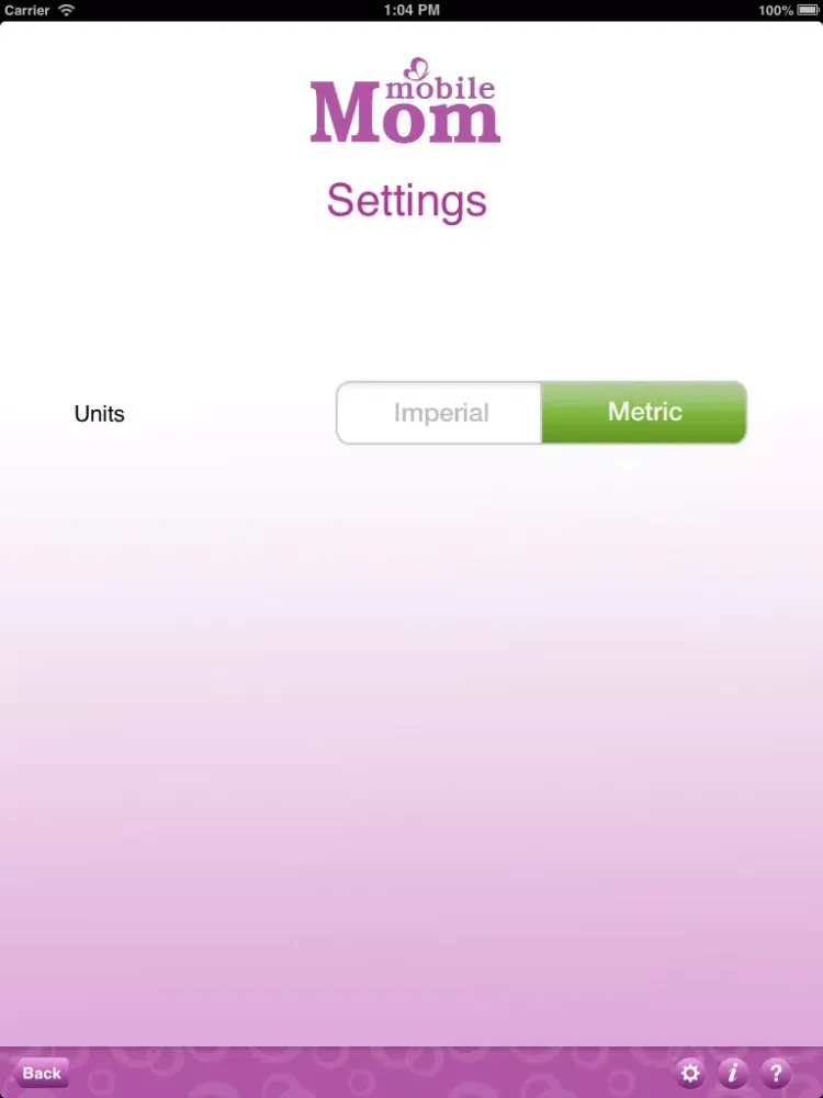 Screenshot di Pregnancy Weight Calculator & Baby Bump Weight Gain from Mobile Mom iPad 