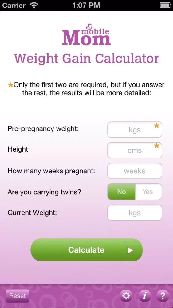 Screenshot di Pregnancy Weight Calculator & Baby Bump Weight Gain from Mobile Mom