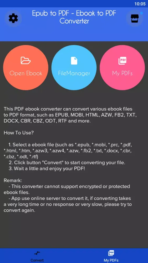 Ebook Converter - Epub to pdf应用截图