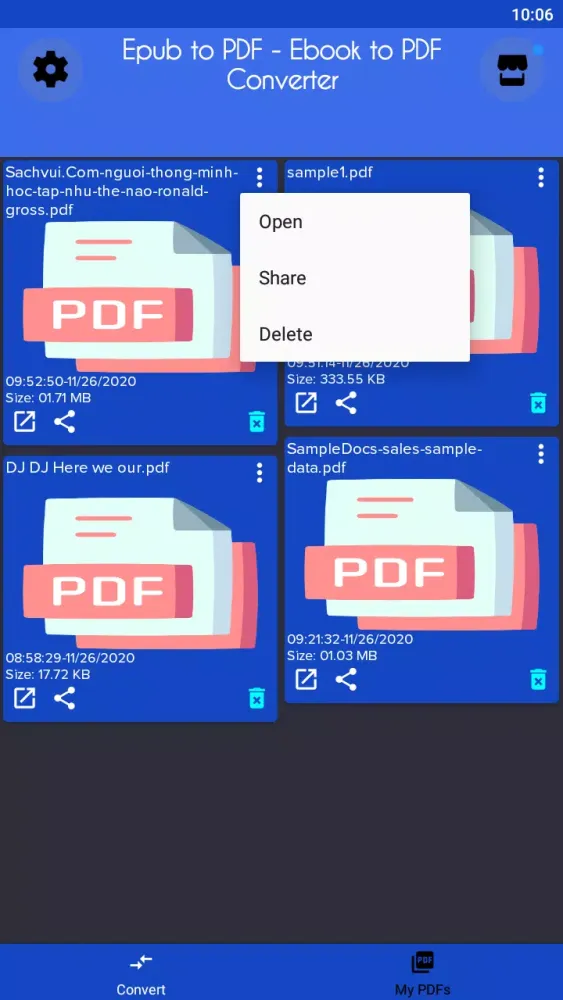Ebook Converter - Epub to pdf应用截图