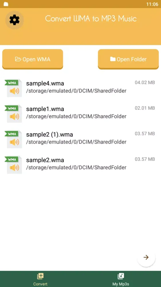 Convert WMA to MP3 file应用截图