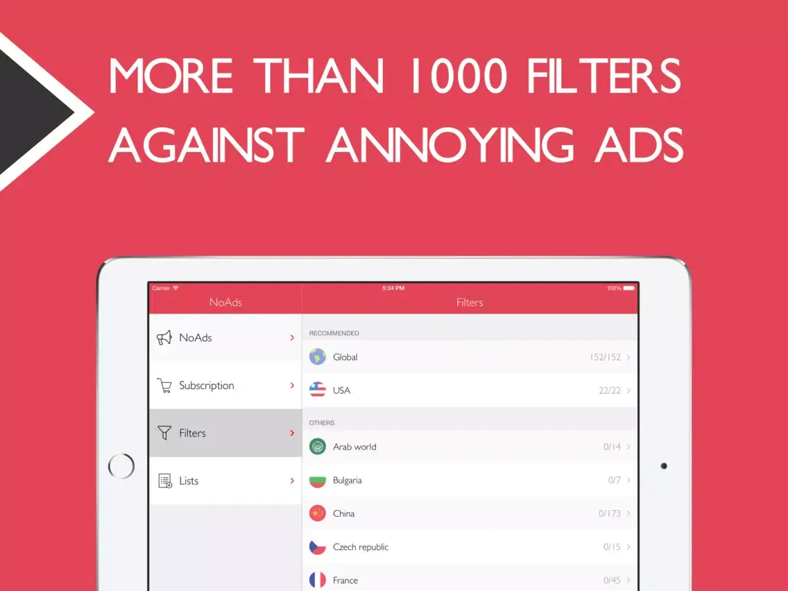 NoAds - block ads on Wi-Fi networks in apps and browsers plus content blocker iPad  Screenshots