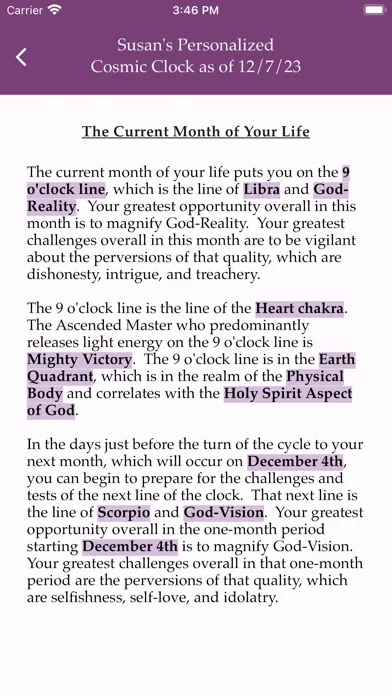 Capturas de tela do Mother Mary's Cosmic Clock
