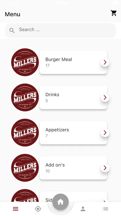 Tangkapan skrin Millers Burger
