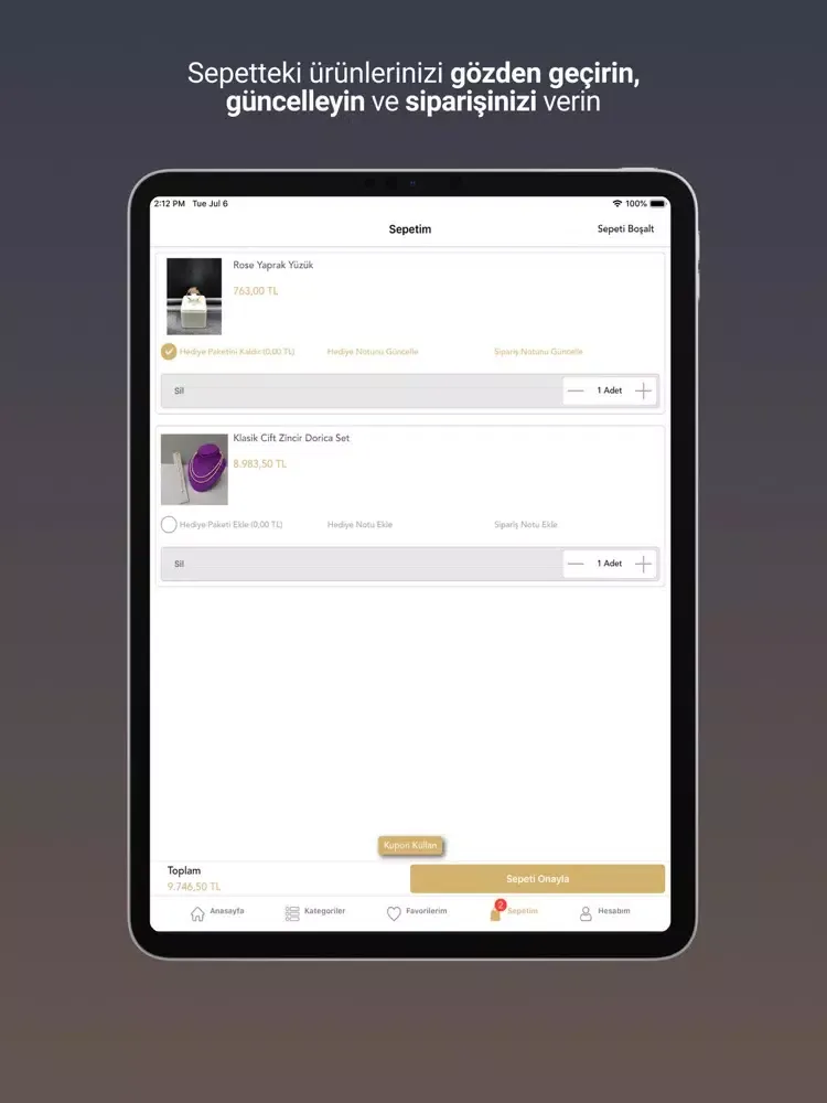 Alperen Kuyumculuk iPad  Ekran Görüntüleri
