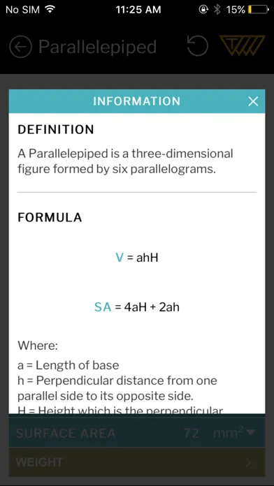 Captures d'écran de Area Volume Calculator