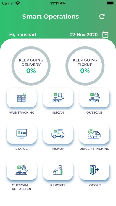 Ảnh chụp màn hình của Smart Transport Operation