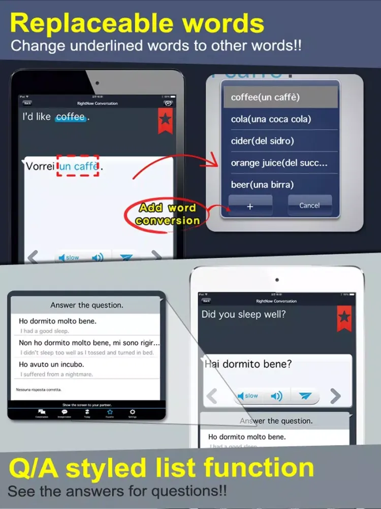 Ảnh chụp màn hình của RightNow Italian Conversation iPad 