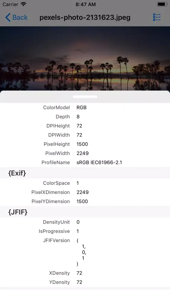 Screenshot di Mexif - Image Metadata Viewer
