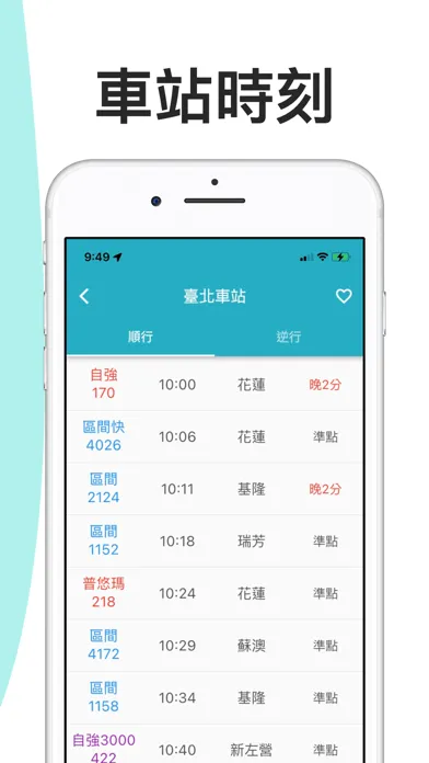 火車時刻表：台鐵時刻表应用截图
