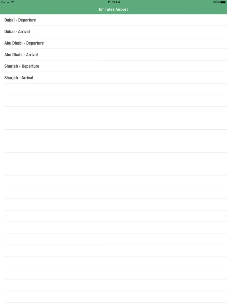 Emirates Airport - Flight Information iPad 應用截圖