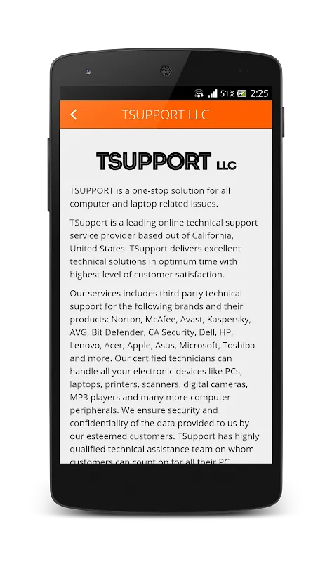 TSupport Screenshots