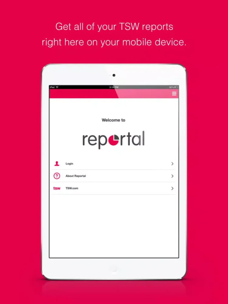 Tangkapan layar TSW Reportal iPad 