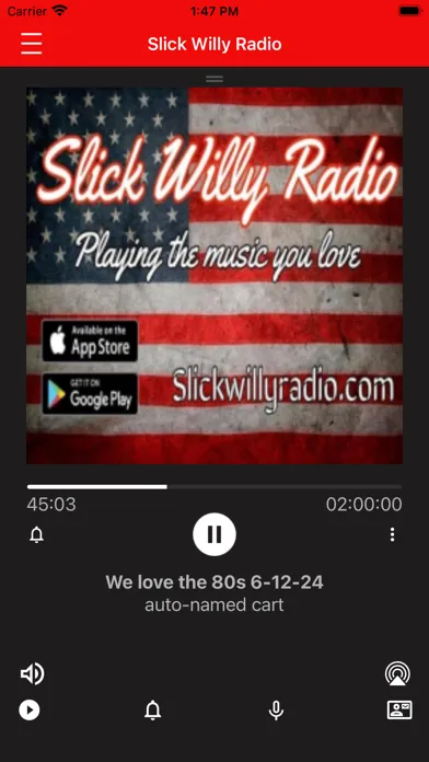 Tangkapan skrin Slick Willy Radio