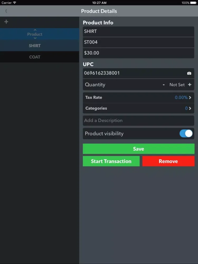 Tangkapan layar CPAY Mobile iPad