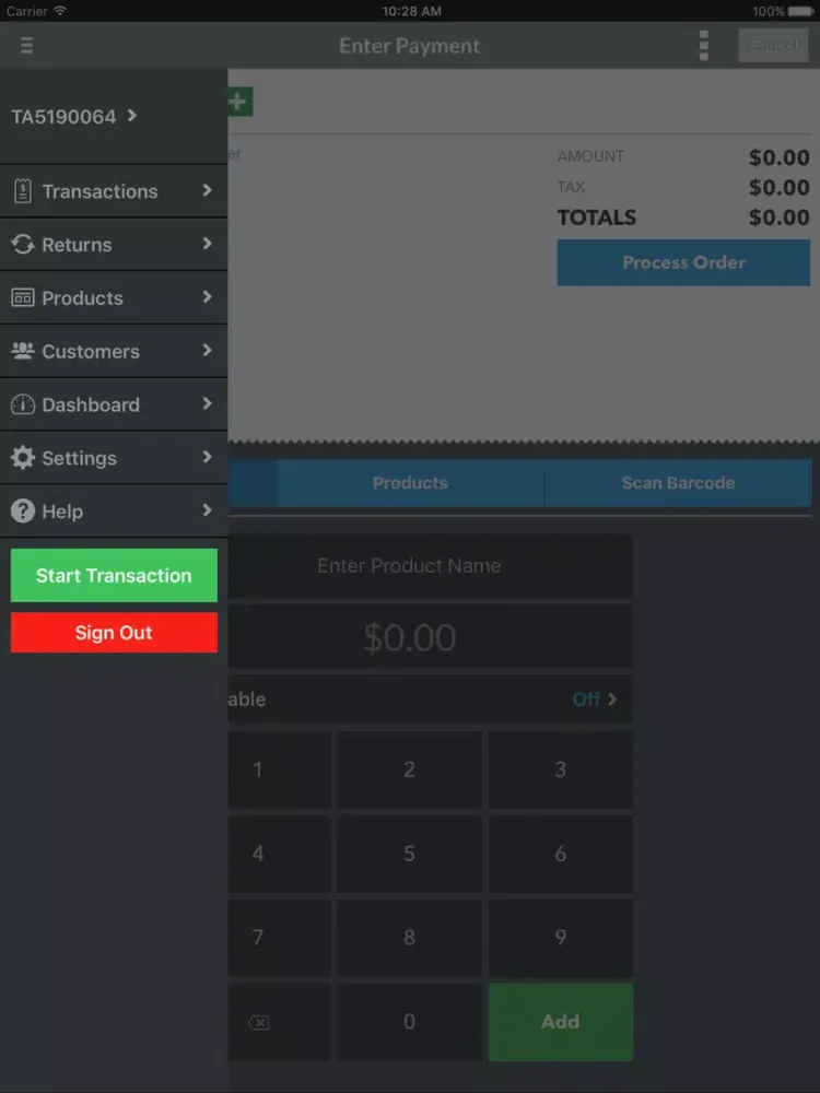 Tangkapan layar CPAY Mobile iPad