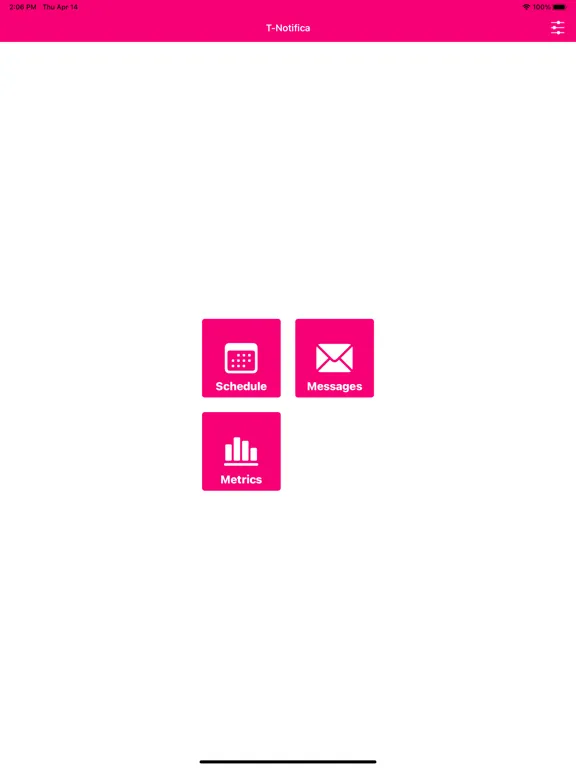 ภาพหน้าจอของ T-Notifica iPad