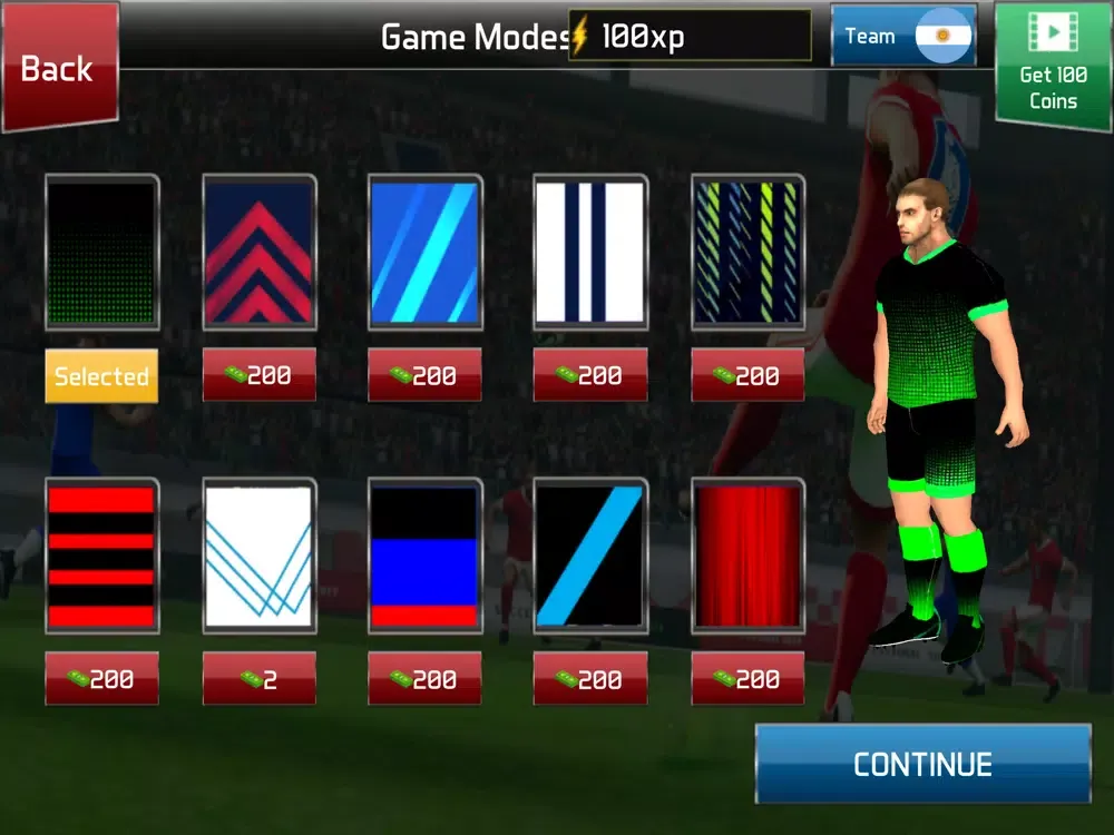Tangkapan layar World Soccer League Stars iPad 