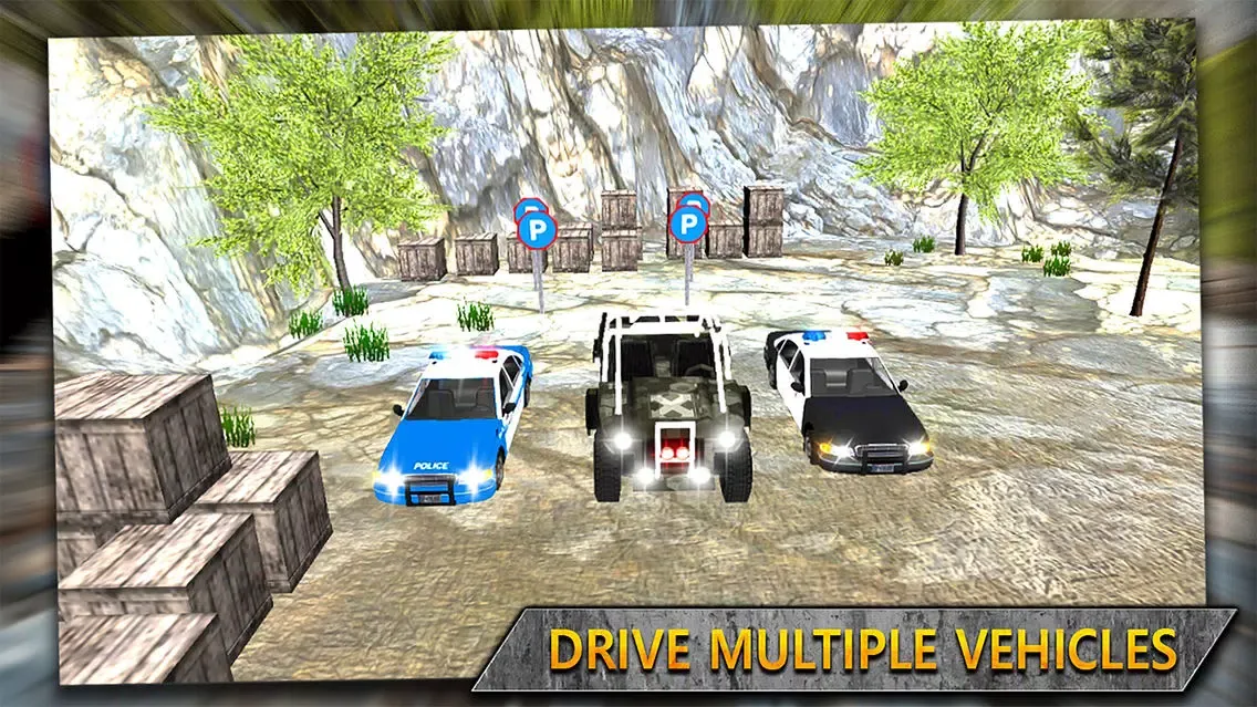 Screenshot di 4x4 Offroad Police Car Parking Chase 3D Simulator