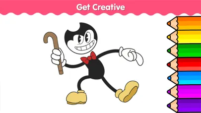 Capturas de tela do Bendy Coloring Book