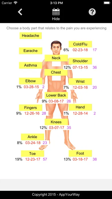 Скриншоты Pain Tracker