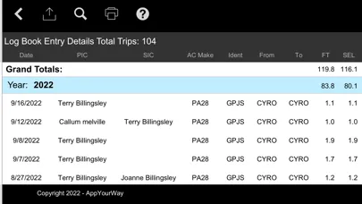 Screenshot di Aviation eLog Book