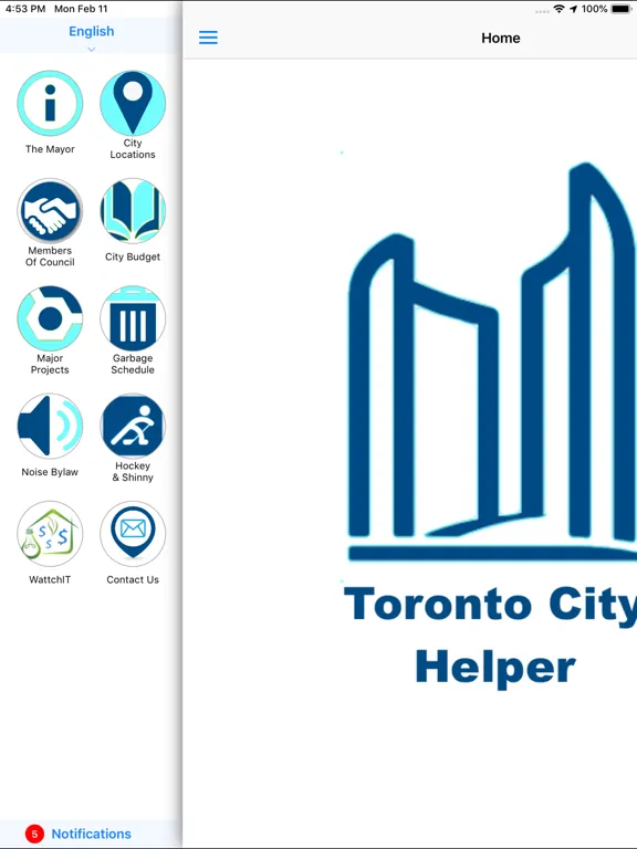 Ảnh chụp màn hình của Toronto City Helper App iPad 