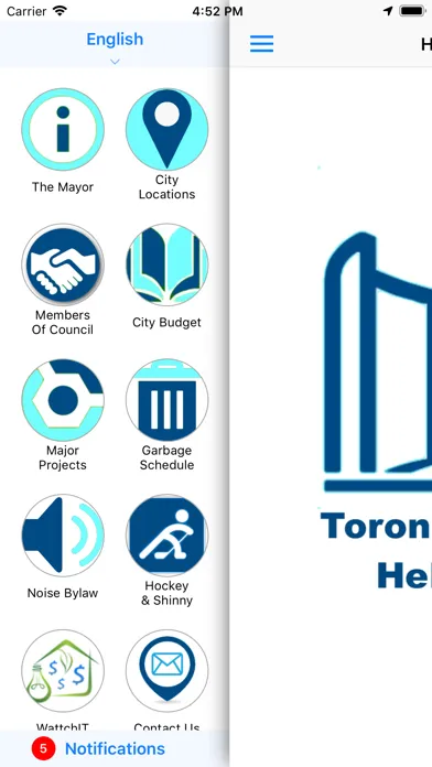 Ảnh chụp màn hình của Toronto City Helper App