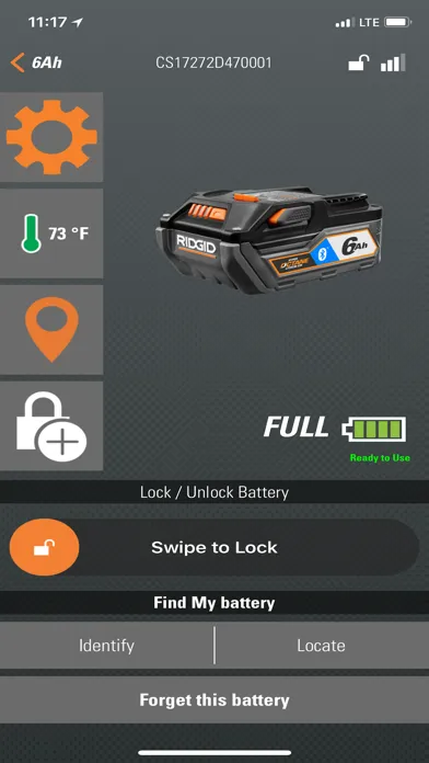 Tangkapan skrin RIDGID OCTANE Battery