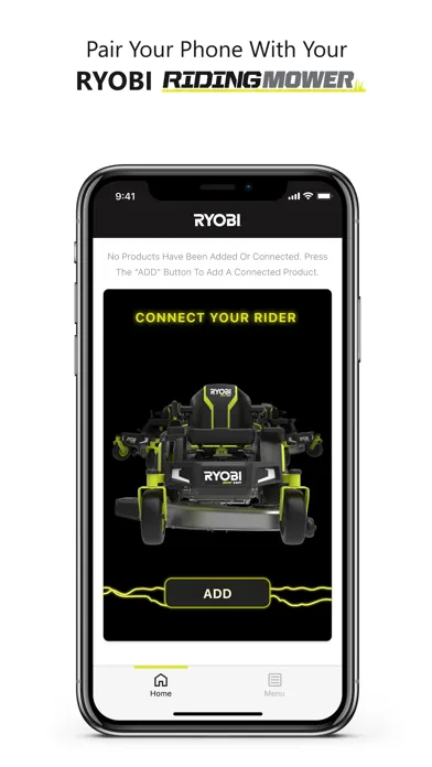 RYOBI™ Riding Mower 스크린샷