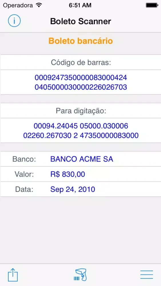 Boleto Scanner स्क्रीनशॉट