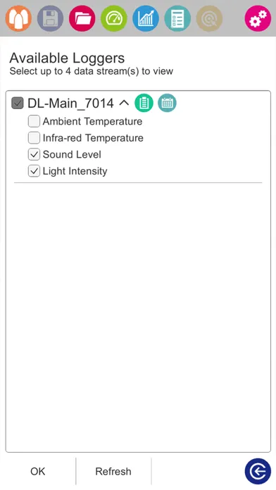 Zrzuty ekranu Bluetooth Data Logger