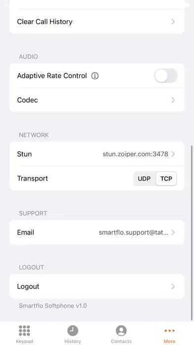 Tangkapan skrin Tata Tele - Smartflo Softphone