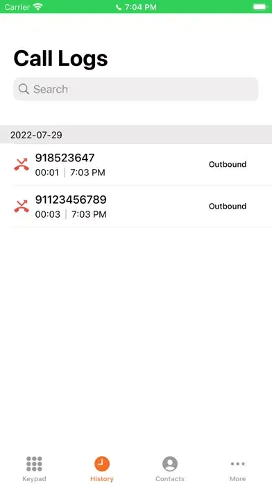 Tangkapan skrin Tata Tele - Smartflo Softphone