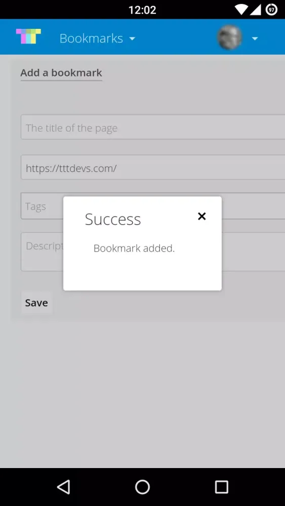 Save to Nextcloud Bookmarks应用截图