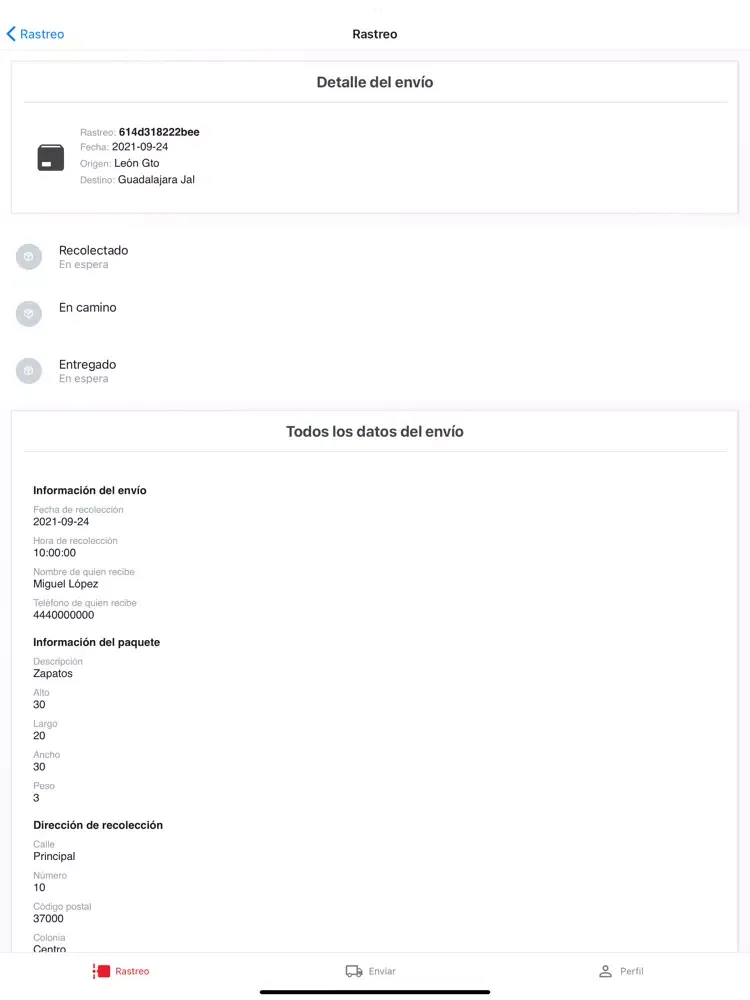 Capturas de tela do TTU Paquetería y Mensajería iPad 