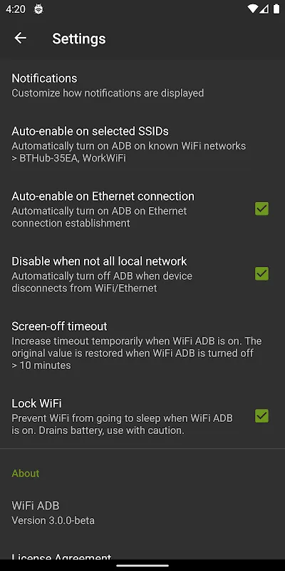 Скриншоты WiFi ADB