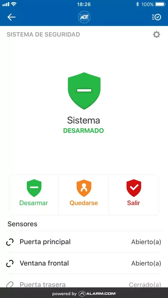 Tangkapan skrin ADT Smart Security