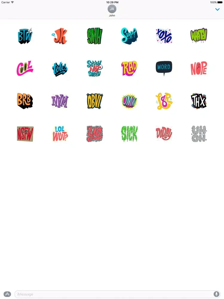 Cute Text Stickers iPad  سکرین شاٹس