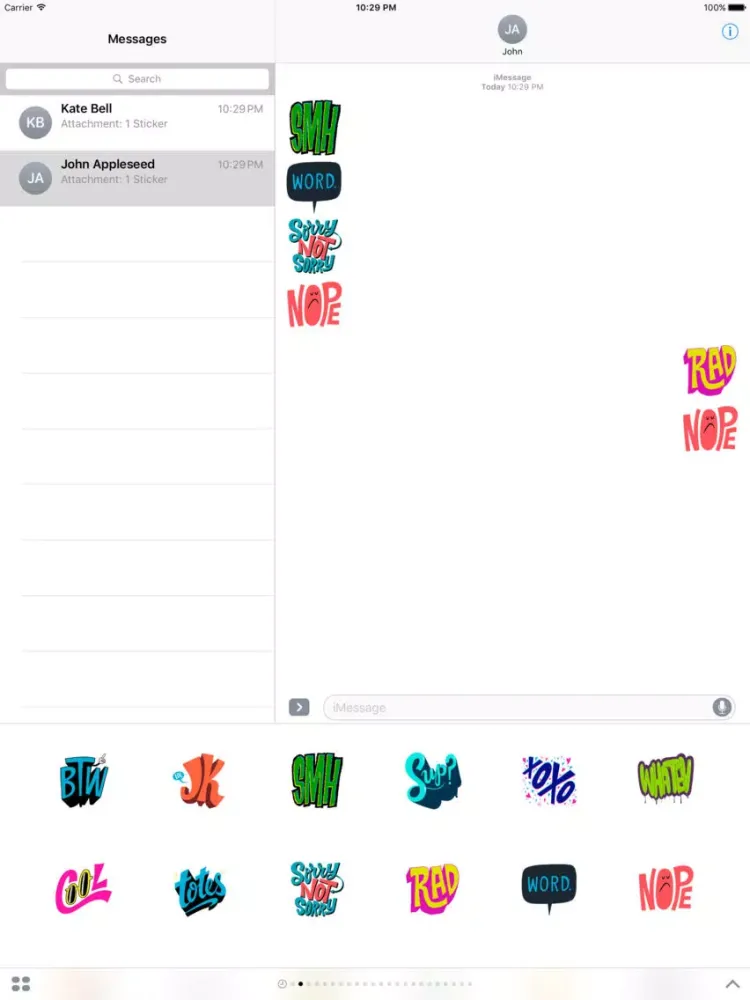 Cute Text Stickers iPad  سکرین شاٹس