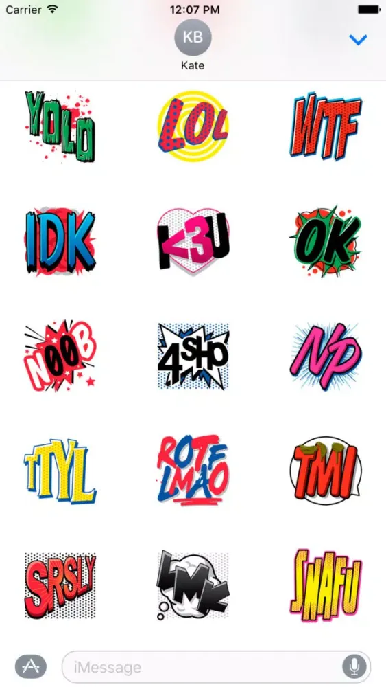 Cute Text Stickers سکرین شاٹس