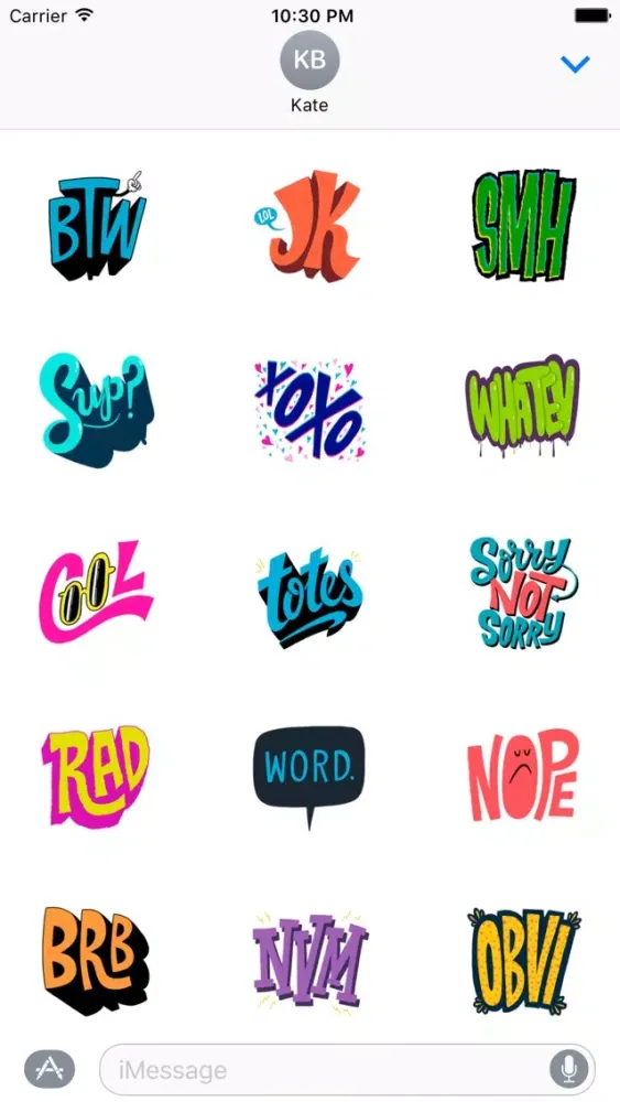 Cute Text Stickers سکرین شاٹس