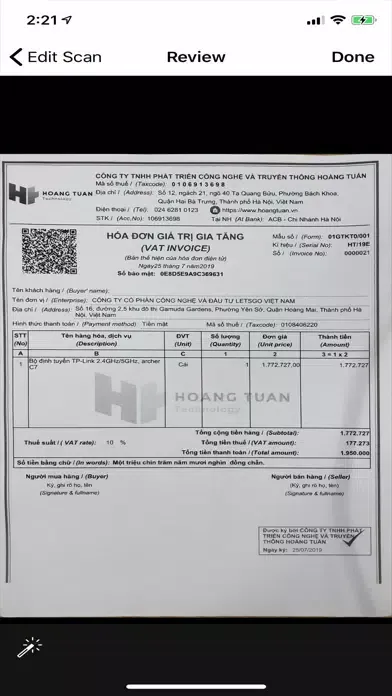 Ảnh chụp màn hình của eDocument Scanner