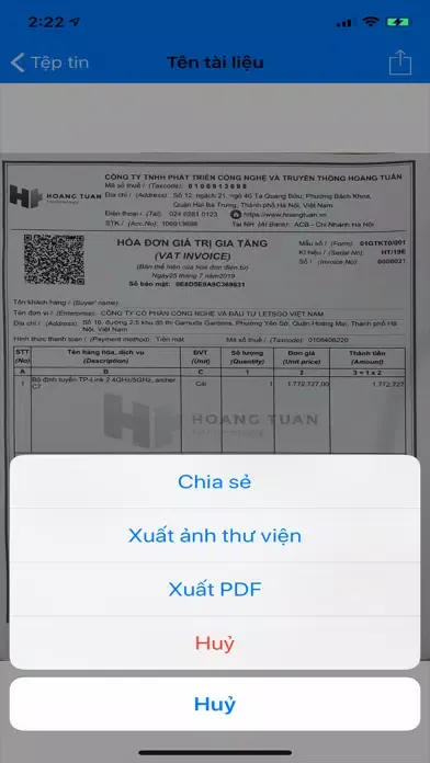 Ảnh chụp màn hình của eDocument Scanner