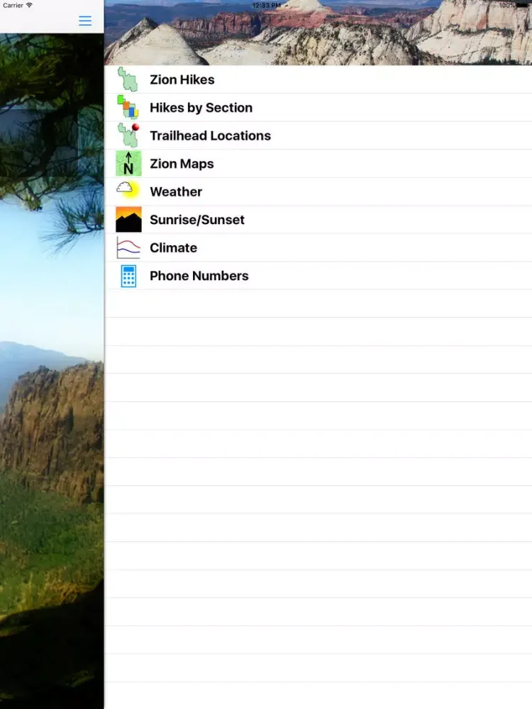 Hiking Zion National Park iPad 应用截图