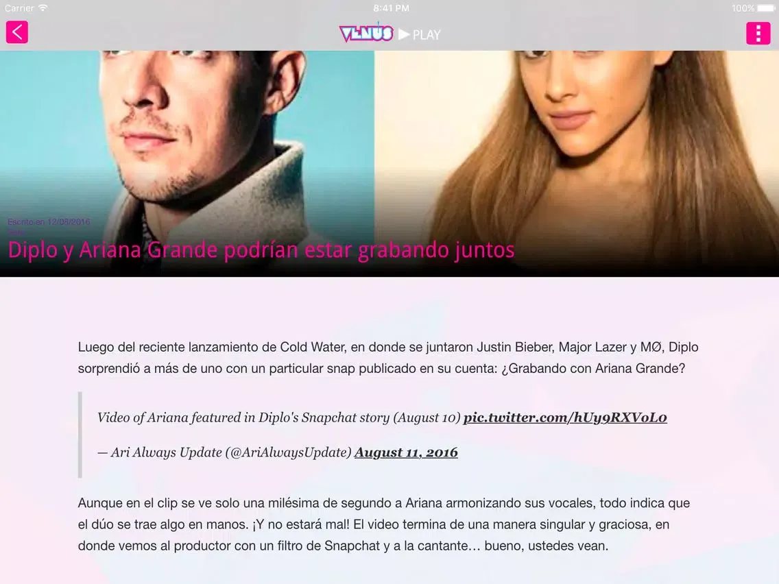 Screenshot di Venus Play iPad 