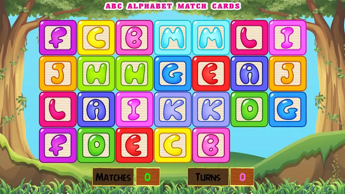 Capturas de tela do ABC Animals Game For Kids: Match Card & Vocabulary