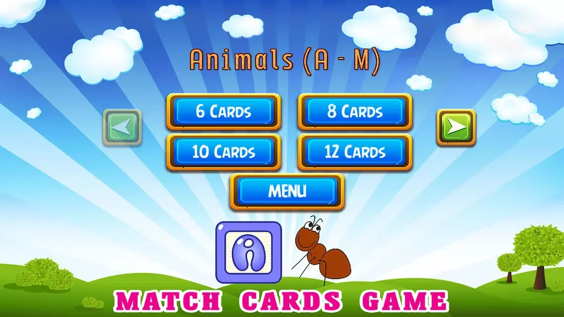 Capturas de tela do ABC Animals Game For Kids: Match Card & Vocabulary