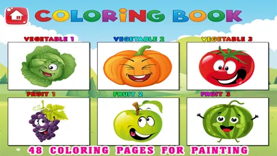 Capturas de tela do Kids Coloring Pages Tracing - Fruit Vegetable Game